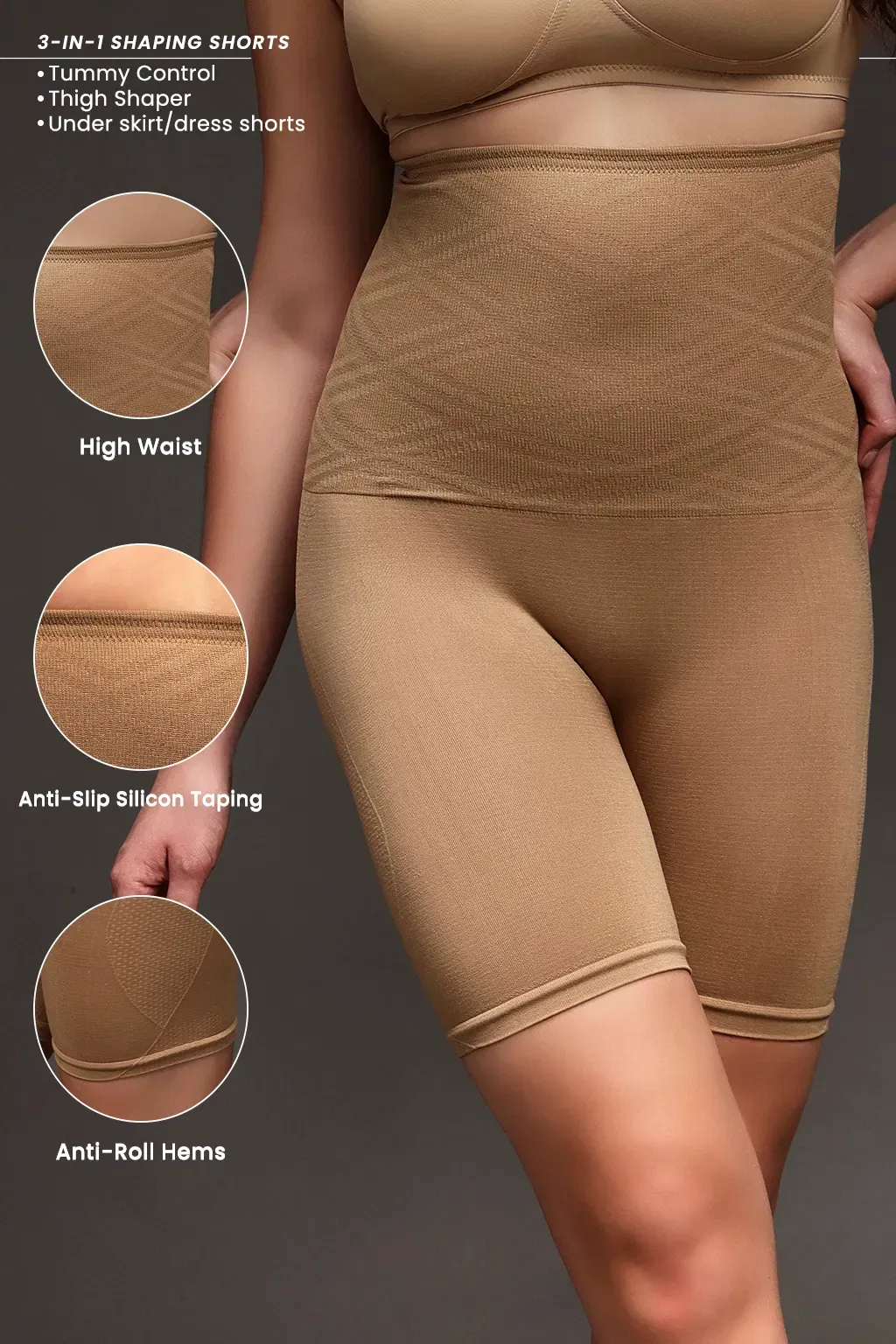 4-in-1 Shapewear in Nude - Tummy, Back, Thighs & Hips image 4
