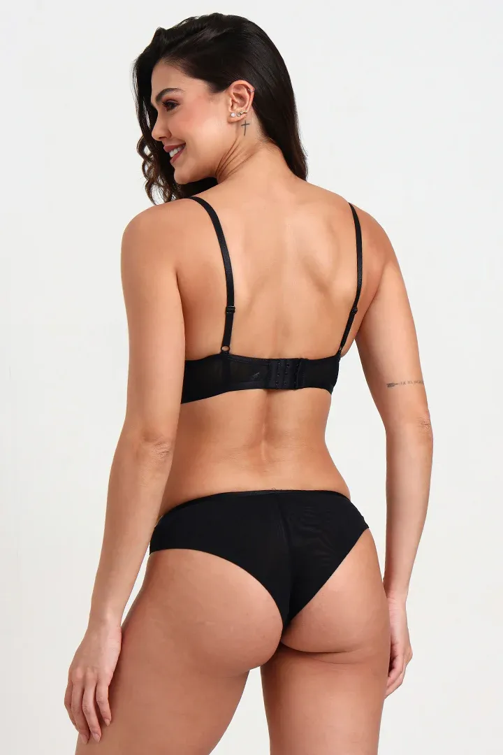 BELLAGIO Contemporary Strappy Bra with Sheer Panels and Flirty Matchin image 2
