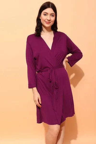 Chic Basic Robe in Cobalt Blue - Viscose image 2