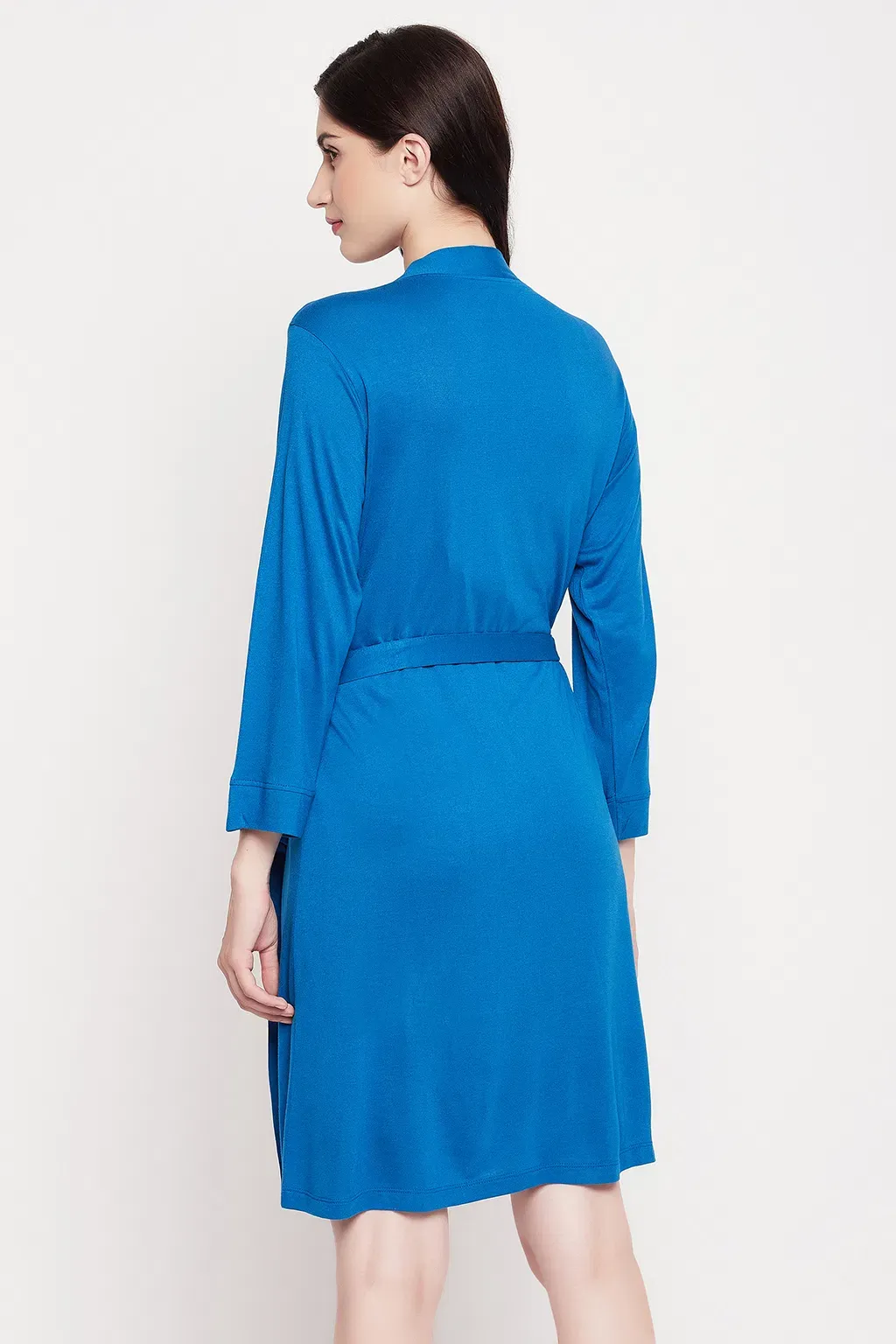 Chic Basic Robe in Cobalt Blue - Viscose image 5
