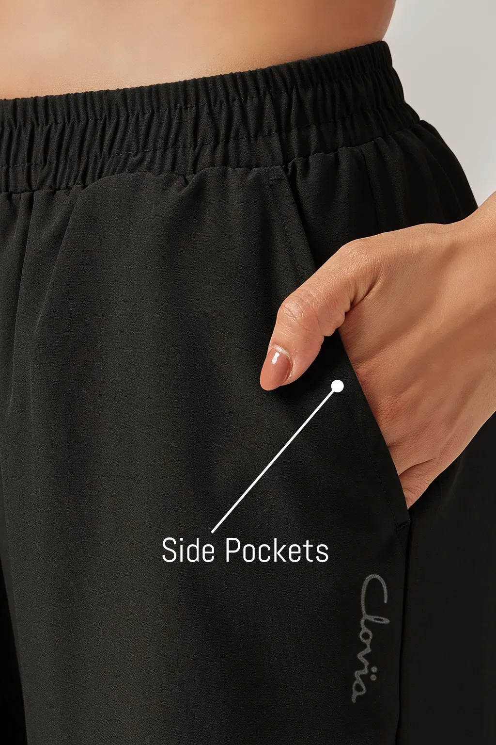 Comfort-Fit Active Track Pants in Black image 3