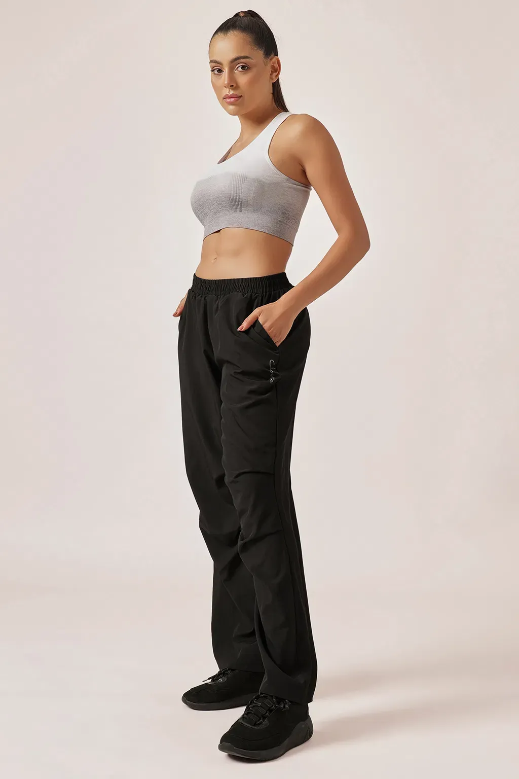 Comfort-Fit Active Track Pants in Black image 4