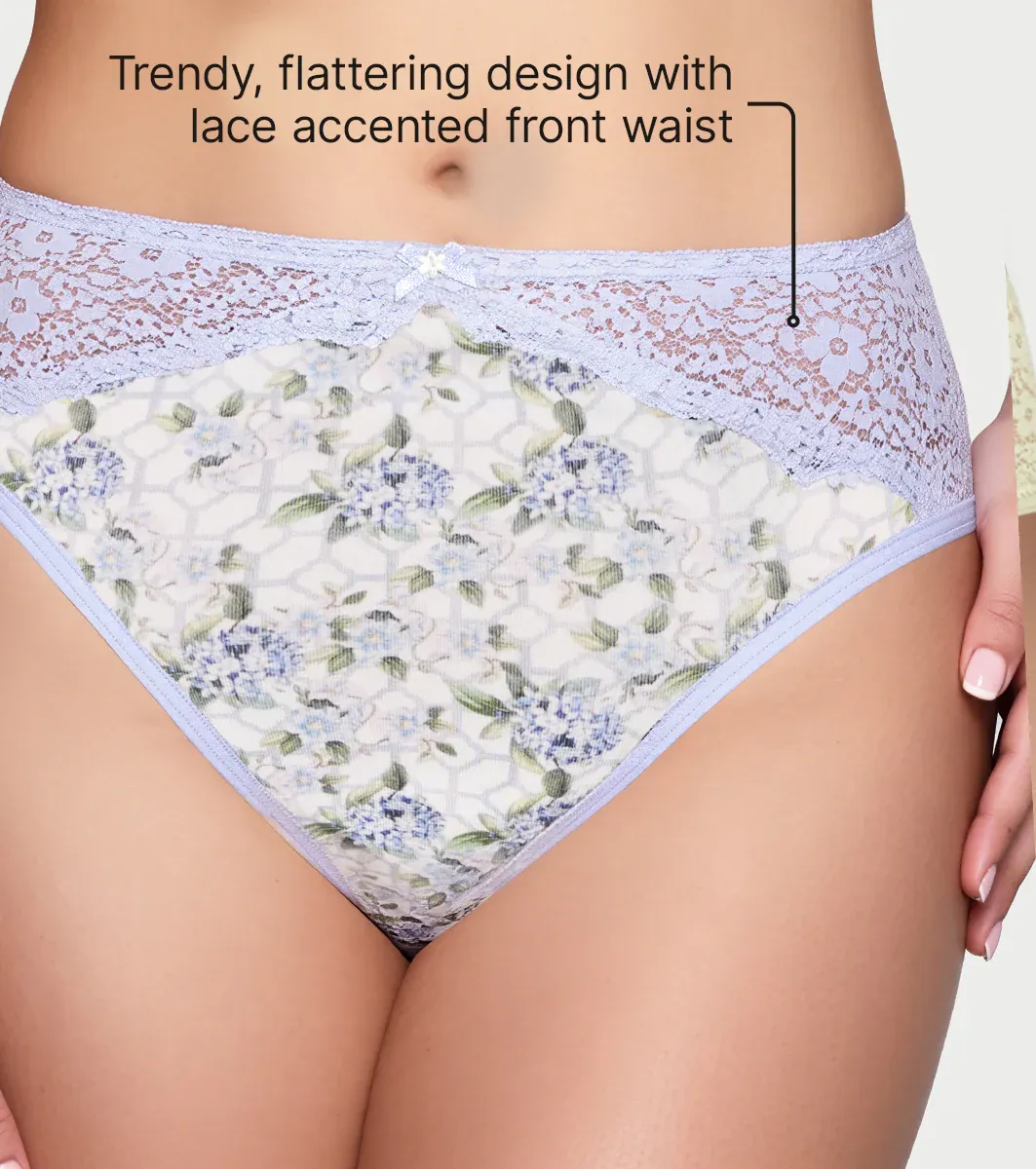 Enamor Printed Model Hipster Panty with Lace, Mid Rise, Full Back Cove image 6