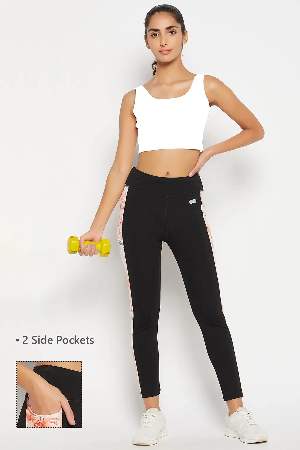 High-Rise Active Tights in Black with Side Panels