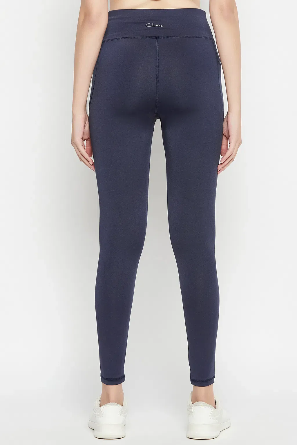 High-Rise Active Tights in Navy with Side Pocket image 2