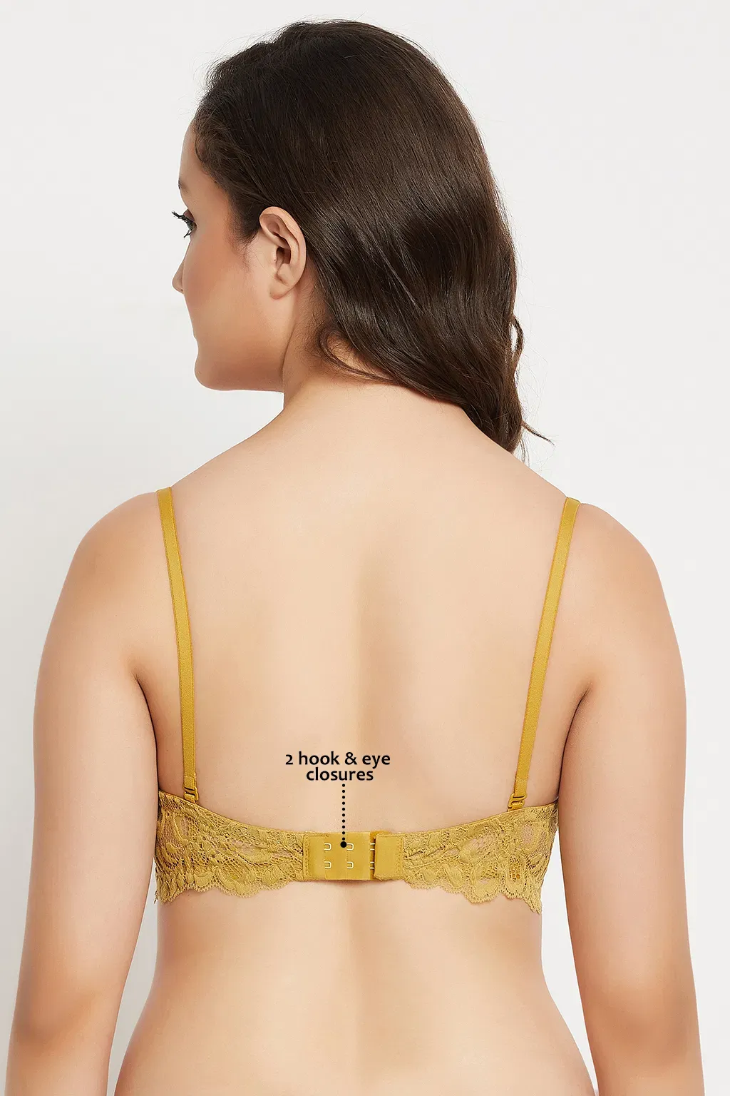 Padded Underwired Full Coverage Multiway Strapless Balconette Bra in Yellow - Lace image 4