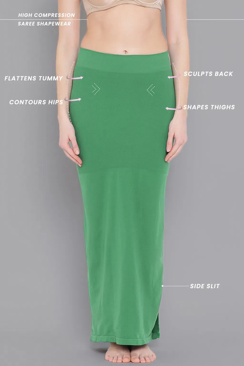 Saree Shapewear in Green image 4