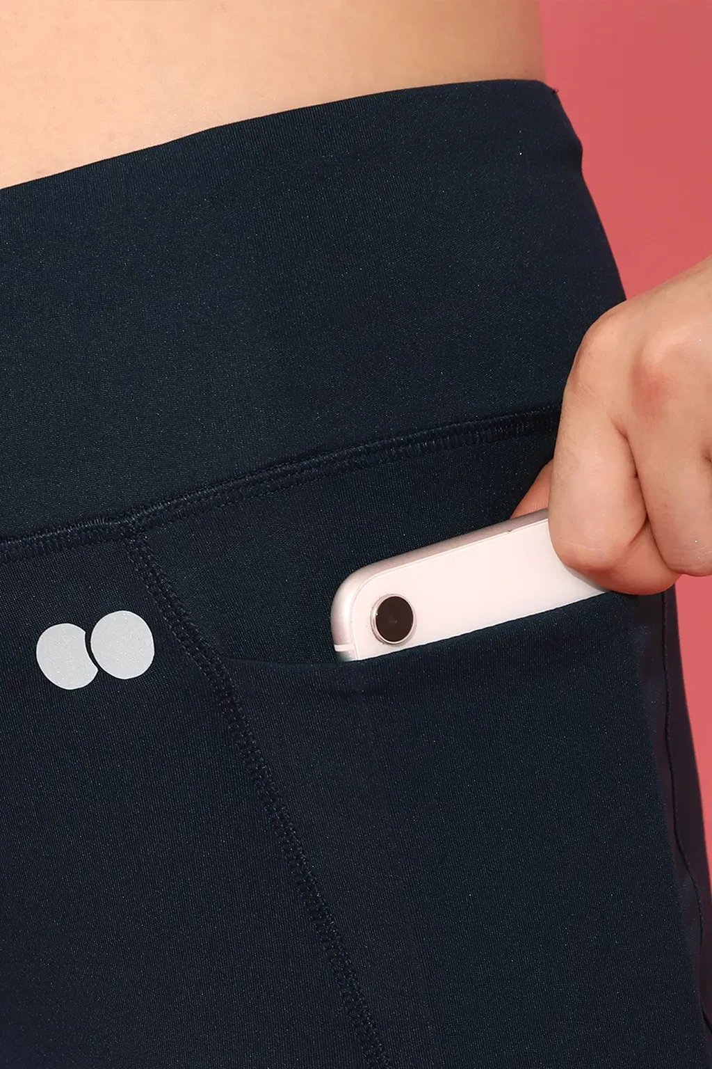 Snug Fit High Rise 4 Pocket Active Tights in Navy image 3